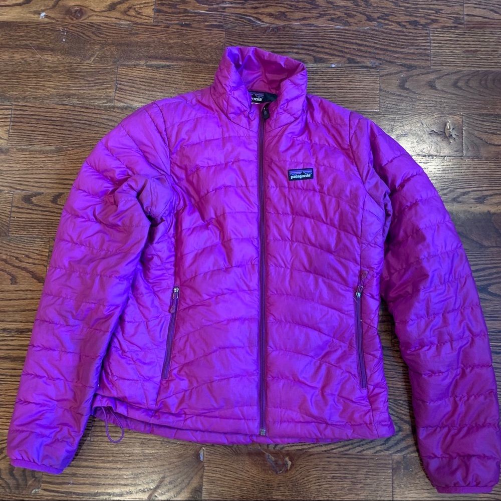 Magenta Patagonia Down Sweater Puffy Jacket, XS